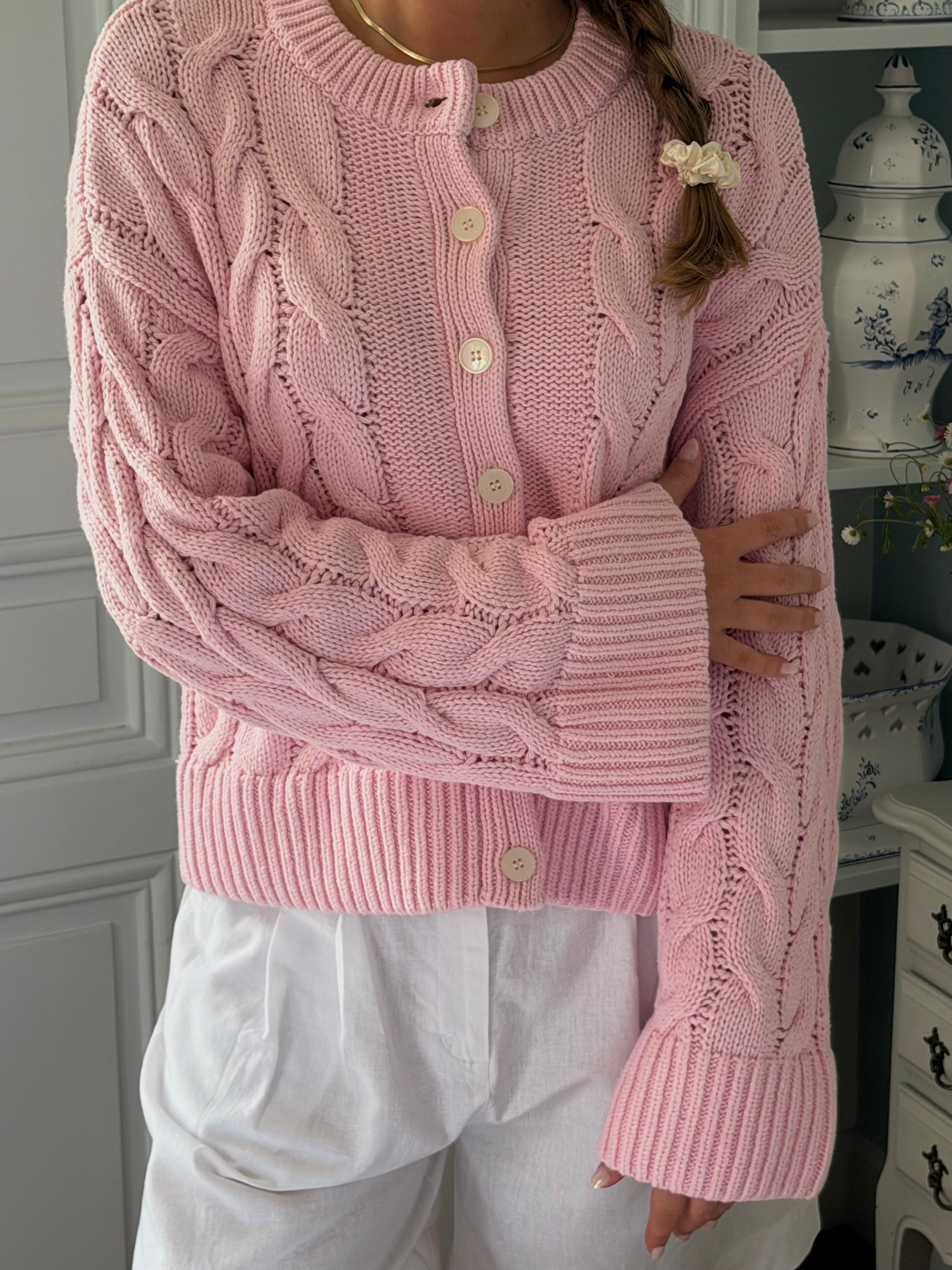VMSVEA Knit Cardigan - Roseate Spoonbill